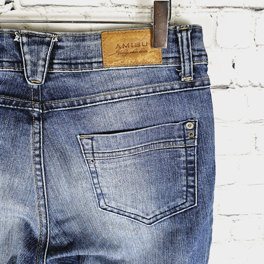 AMISU | straight leg mid rise jeans